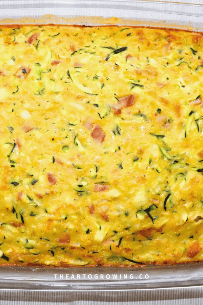 zucchini slice in glass bakeware