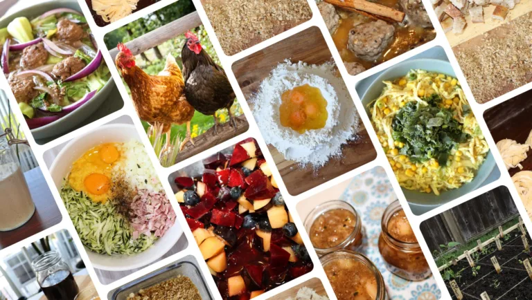 montage of scratch made pasta, jam, chicken soup